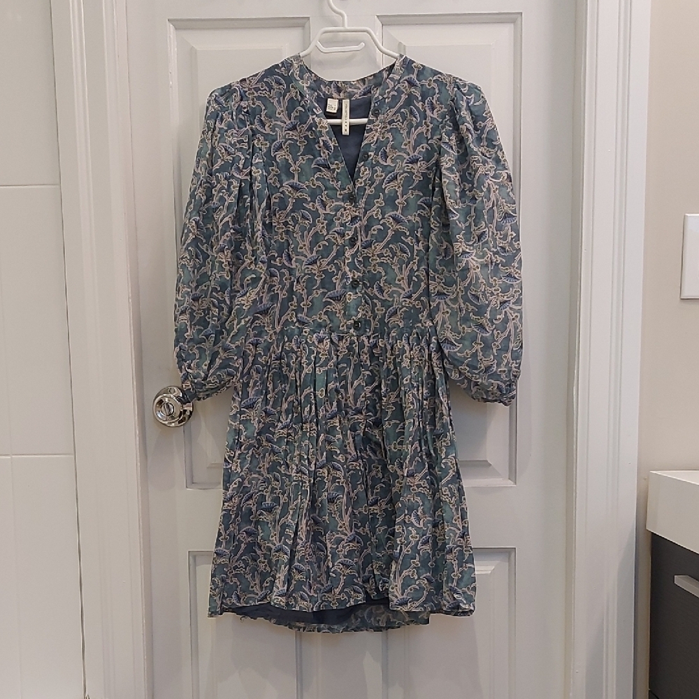 Mango Blue Floral Mini Dress